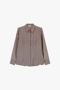 Camicia con colletto classico e bottoni nascosti