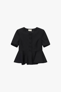 Blazer corto con maniche corte e baschina