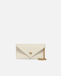 Borsa a bustina piccola in pelle liscia con logo Love Birds