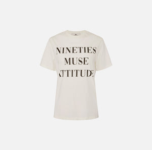 T-shirt in jersey di cotone con lettering